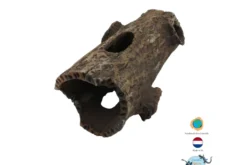CeramicNature Log mit 3 Ästen, Baumstamm-Höhle, ca. 24 × 8 × 8 cm