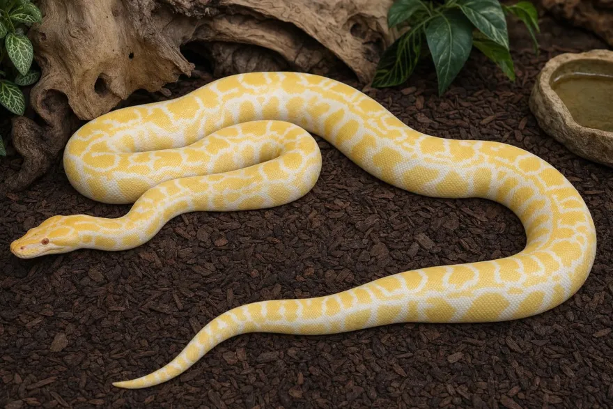 Dunkler Tigerpython „Albino“, Python bivittatus