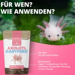NatureHolic Axolotl Babyfeed, Jungtier Axolotl Softfutter, 50 g
