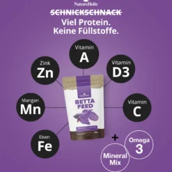 NatureHolic Bettafeed, Spezialfutter für Kampffische, 30 g