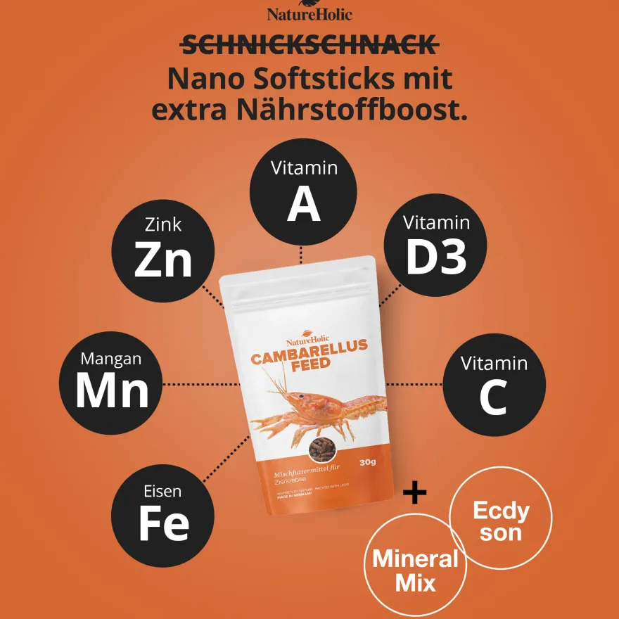 NatureHolic Cambarellusfeed, CPO und Zwergkrebsfutter, 30 g