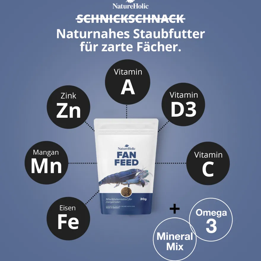 NatureHolic Fanfeed, Fächergarnelen Futter, 30 g