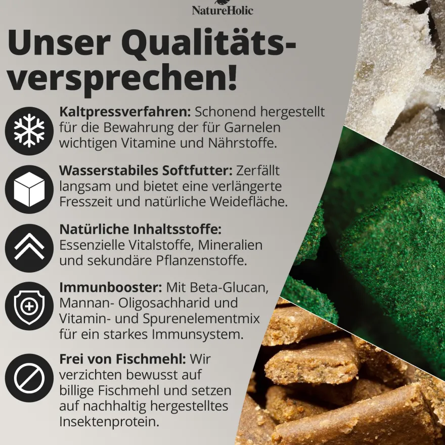 NatureHolic Futter Paket, Mainfeed + Proteinfeed + Mineralfeed, Garnelenfutter, 3 x 30 g