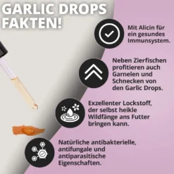NatureHolic Garlic Drops, Fischfutter Zusatz für ein starkes Immunsystem, 30 ml