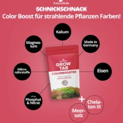 NatureHolic Grow Tab Colorbooster, Effektive Düngetabs, 50 g