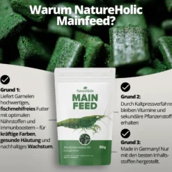 NatureHolic Mainfeed, Garnelen Futter, 30 g