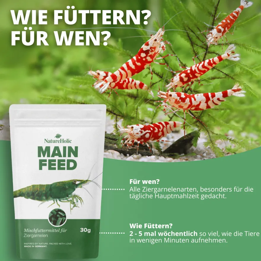 NatureHolic Mainfeed, Garnelen Futter, 30 g