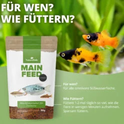 NatureHolic Mainfeed Granulat, Zierfisch Hauptfutter, 30 g