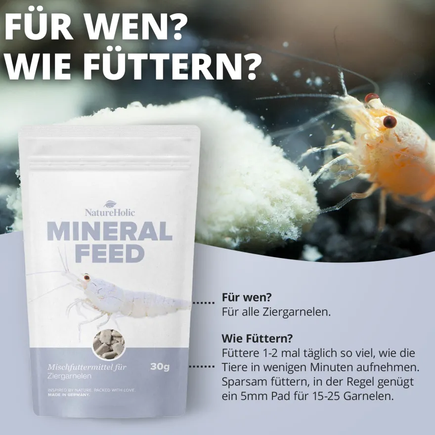NatureHolic Mineralfeed, Garnelenfutter, 30 g