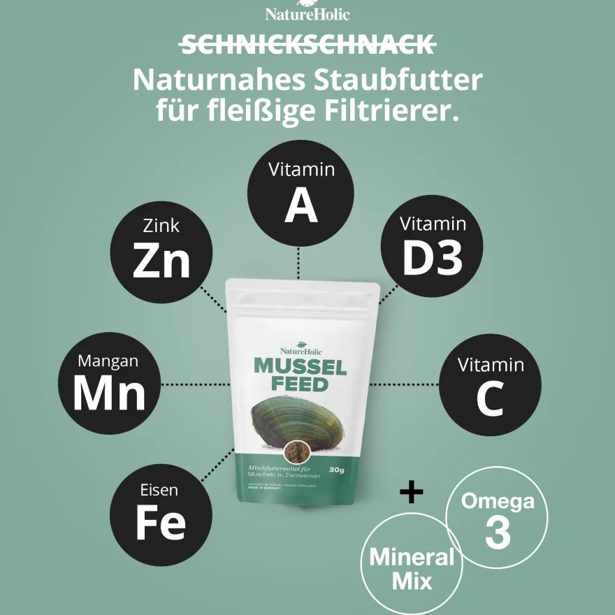 NatureHolic Musselfeed, Muschelfutter, 30 g