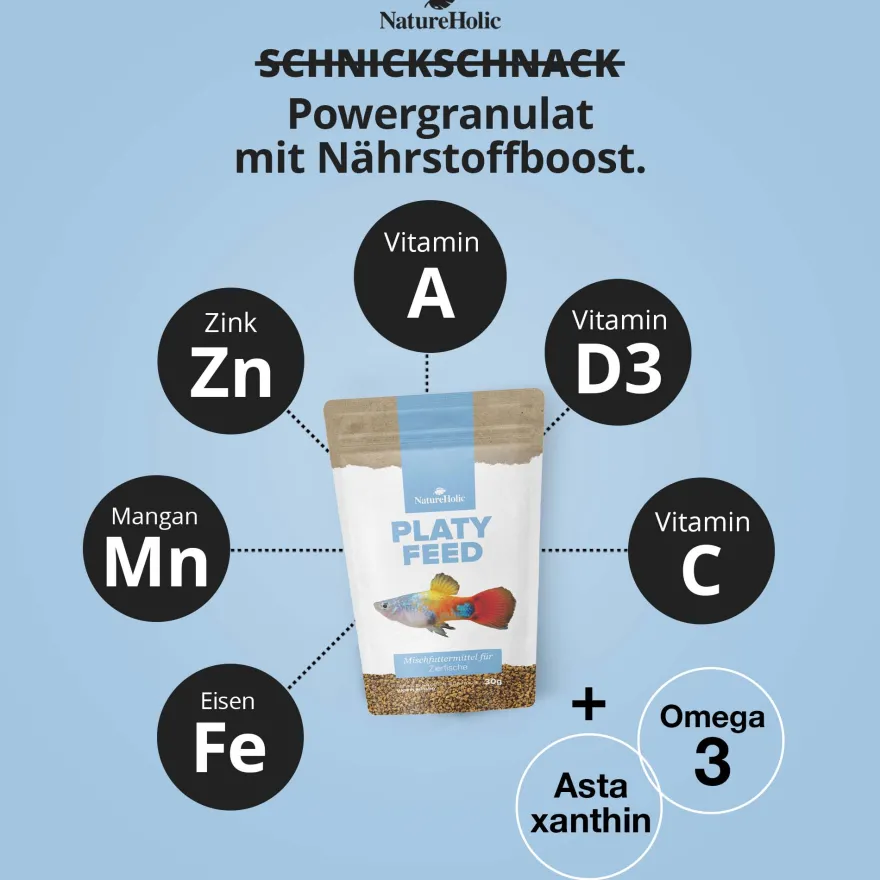 NatureHolic PlatyFeed, Fischfutter, 30 g