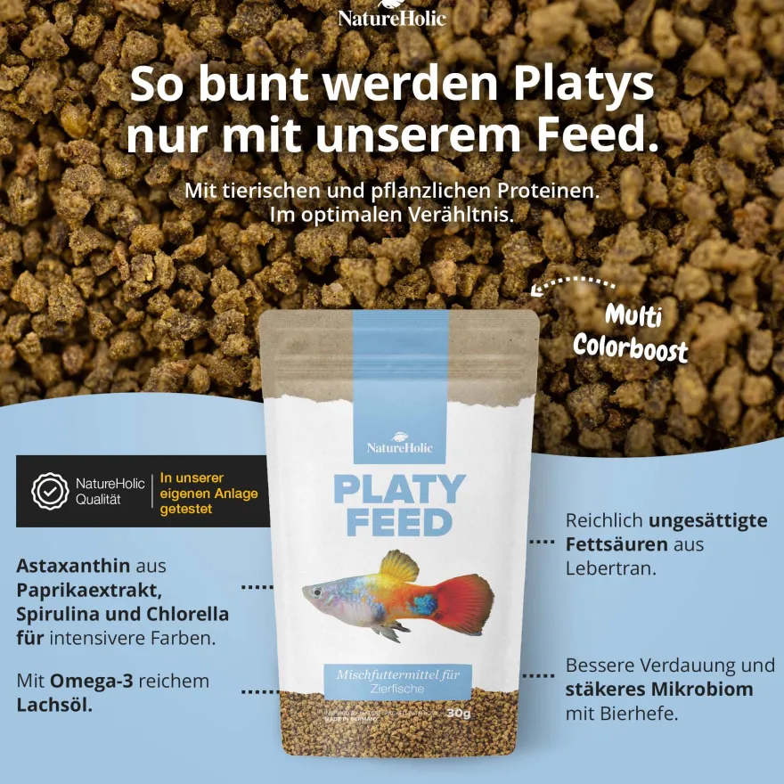 NatureHolic PlatyFeed, Fischfutter, 30 g