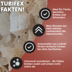NatureHolic Pure Flakes Tubifex, Futter für Fische und Wirbellose, 250 ml