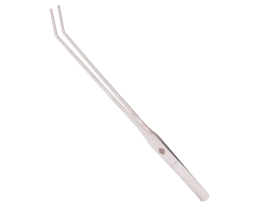 NatureHolic Scaping Tweezers curved silver, gebogene Pflanzenpinzette, 27 cm