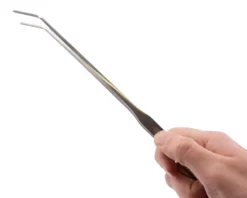 NatureHolic Scaping Tweezers curved silver, gebogene Pflanzenpinzette, 27 cm