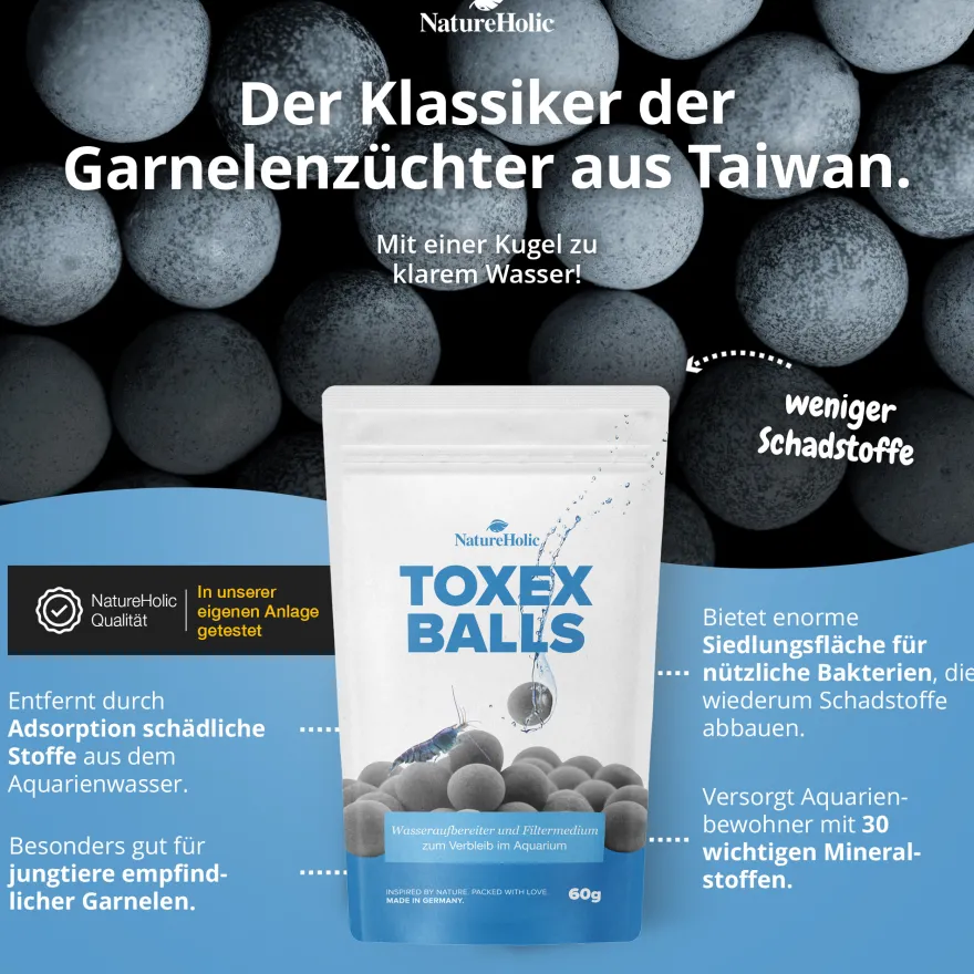 NatureHolic ToxEx Balls, Wasseraufbereiter, 60 g