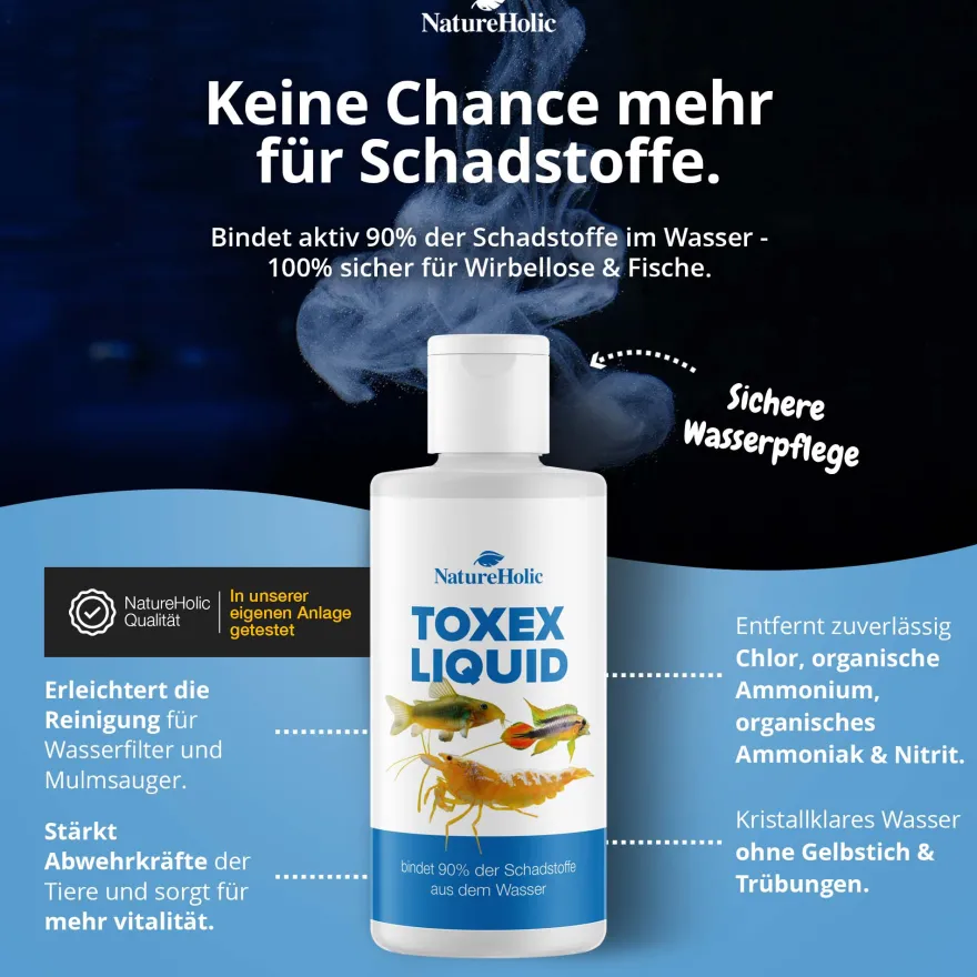 NatureHolic Wasseraufbereiter Set, giftfreies Aquarium, 2-1 Lösung für kristallklares Wasser