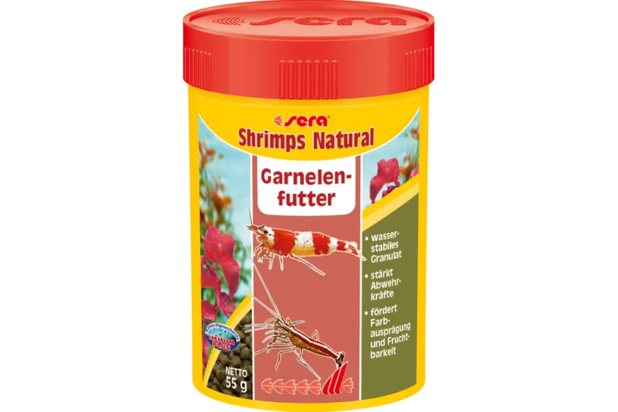 Sera Shrimps Nature, Hauptfutter-Granulat, 100 ml